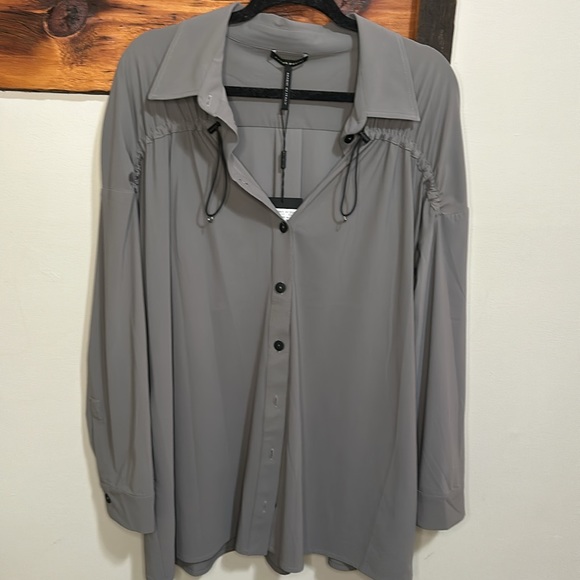 Sarah Pacini Women’s Grey polyamide drawstring shirt. Size 04 - Picture 2 of 6